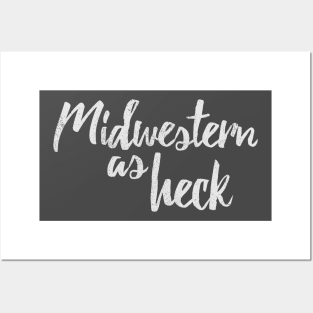 Midwestern As Heck Funny Vintage Lettering Posters and Art